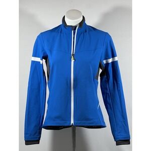 Novara Cycling Jacket Mens Blue Reflective Full Zip Performance Riding